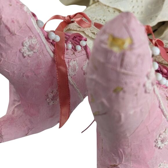 Vintage Handmade Paper Mache Folk Art Doll - 25 Inches - Picture 8 of 8